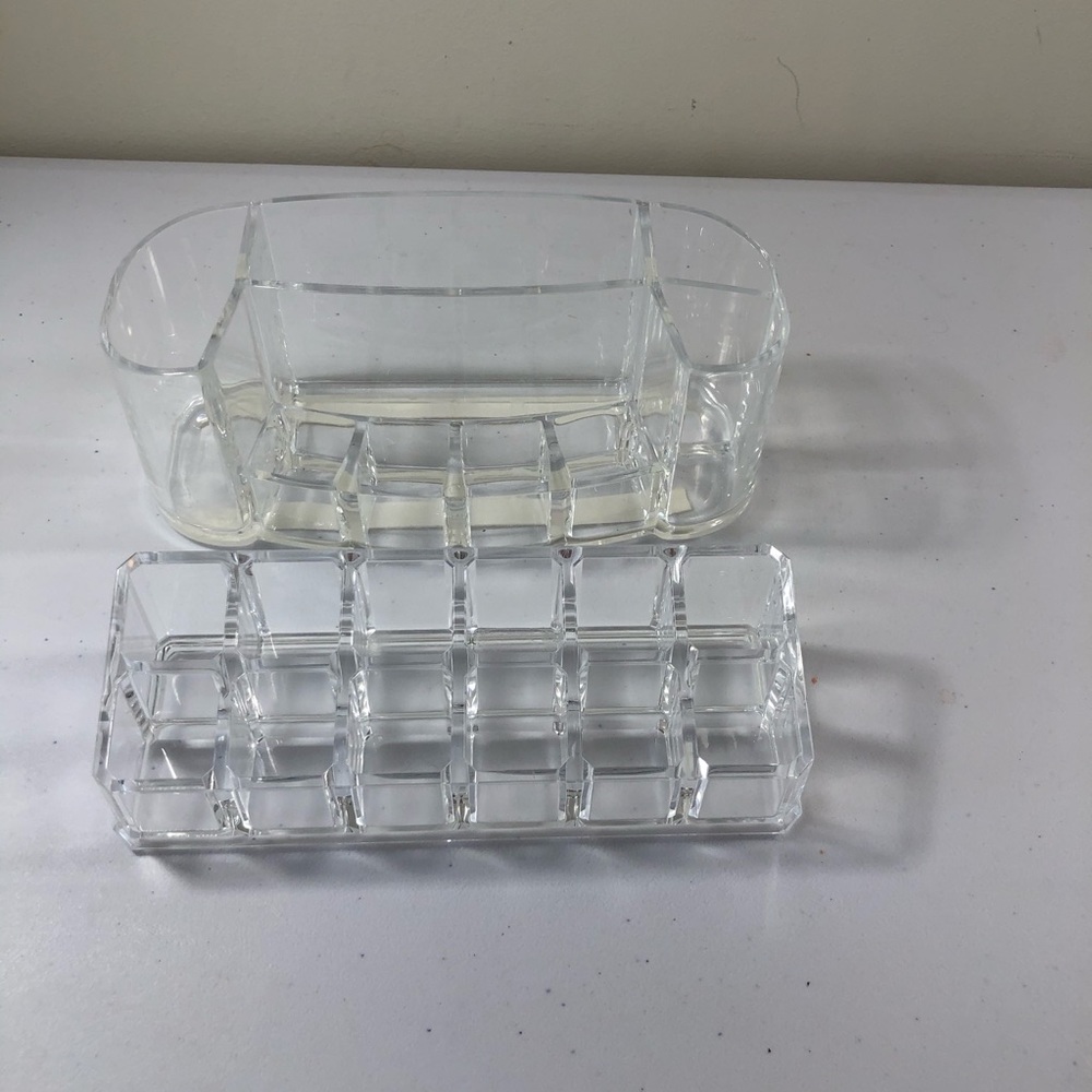 Set of 2 Acrylic Lipstick & Makeup Holders